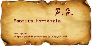 Pantits Hortenzia névjegykártya